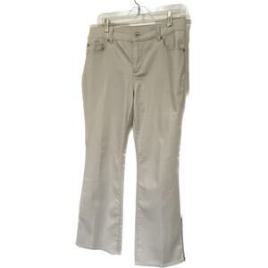 Chico's Platinum Denim‎ Pants Khaki Color Ultimate Fit. Flared Leg. Size 1.